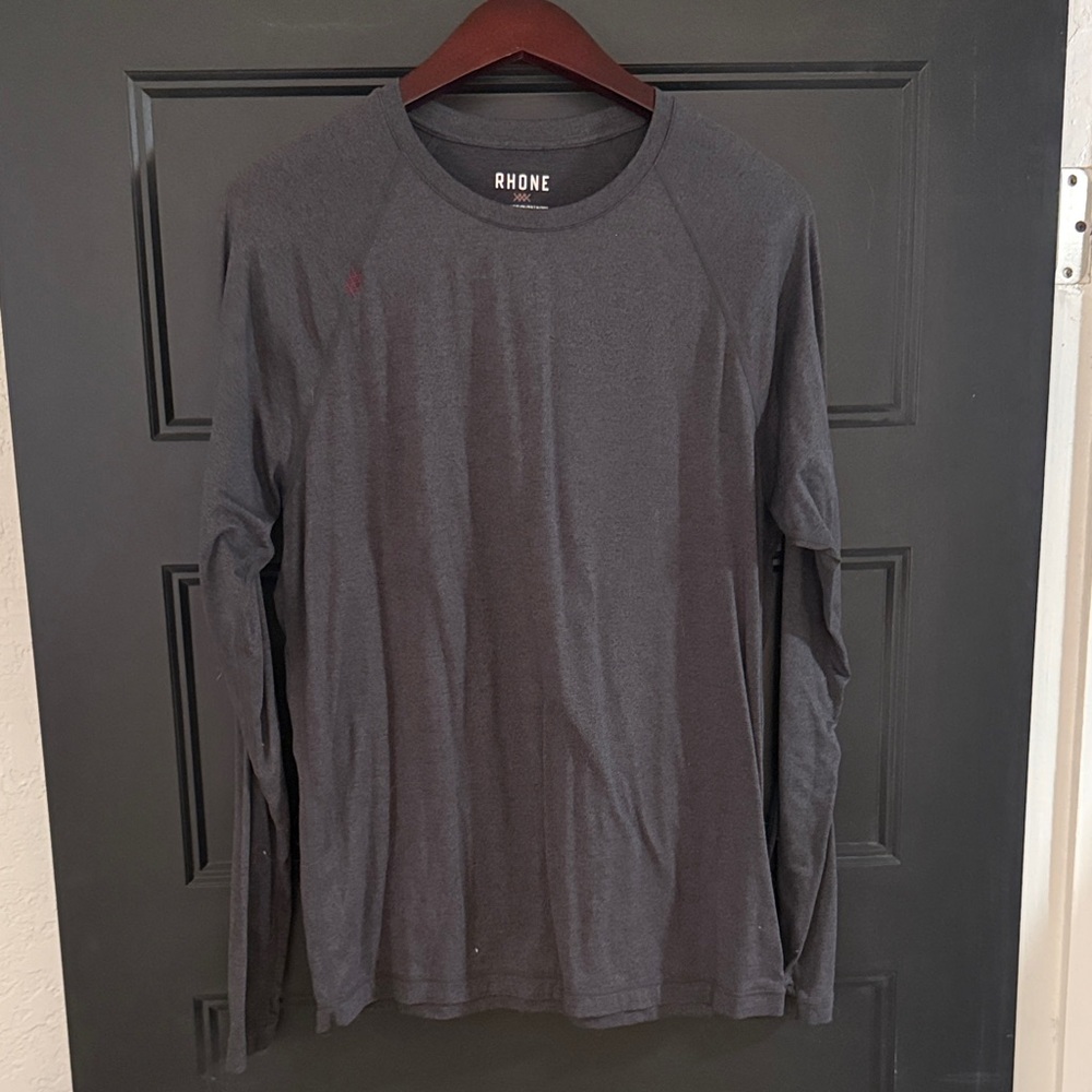 Rhone Men's Charcoal Long Sleeve Tee